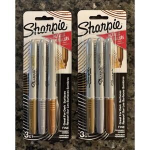 Sharpie Metallic Permanent Markers - 3 Count Pack - Qty 2